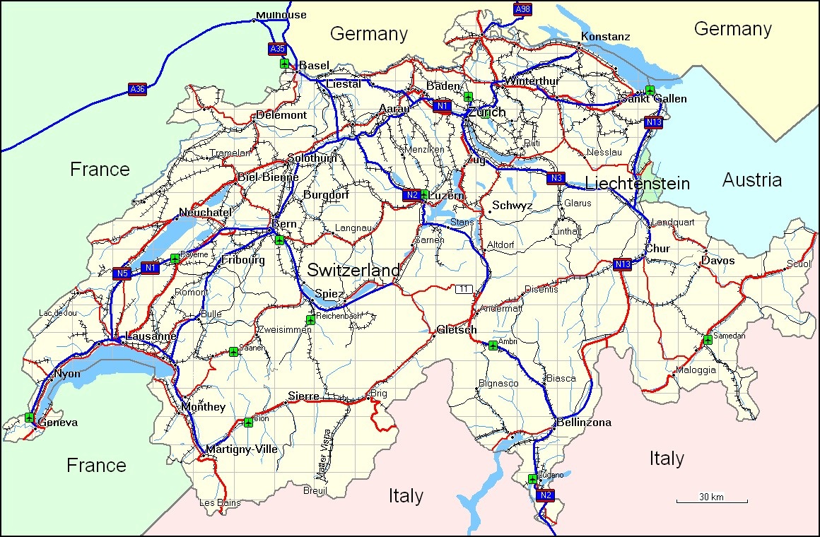 Map of Switzerland
