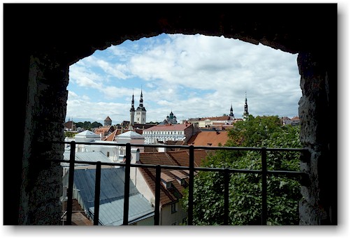 ausblick von der stadtmauer auf die altstadt von tallinn
