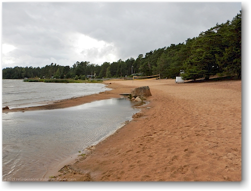 sandstrand am ufer des vaenern beim campingplatz karlstad swecamp bomstadbaden