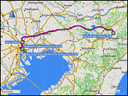 karte der zugfahrt mit dem skyliner vom narita airport zur ueno station sowie der fahrt mit der metro von der ueno station zur hatchobori metrostation und karte des fussmarschs vom Apa Hotel Ginza Shintomicho Ekimae Kita zur Ginza metrostation und zurueck sowie position des MAG8