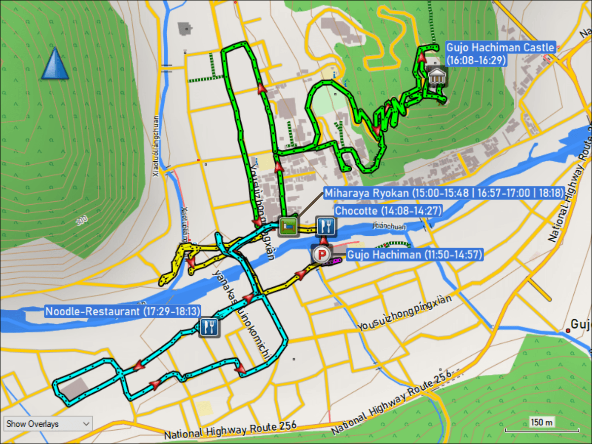 wegstrecke der der fussmaersche in gujo hachiman