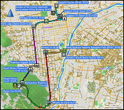 karte der fussmaersche sowie der fahrten mit tram, bus und bergbahnen in sapporo