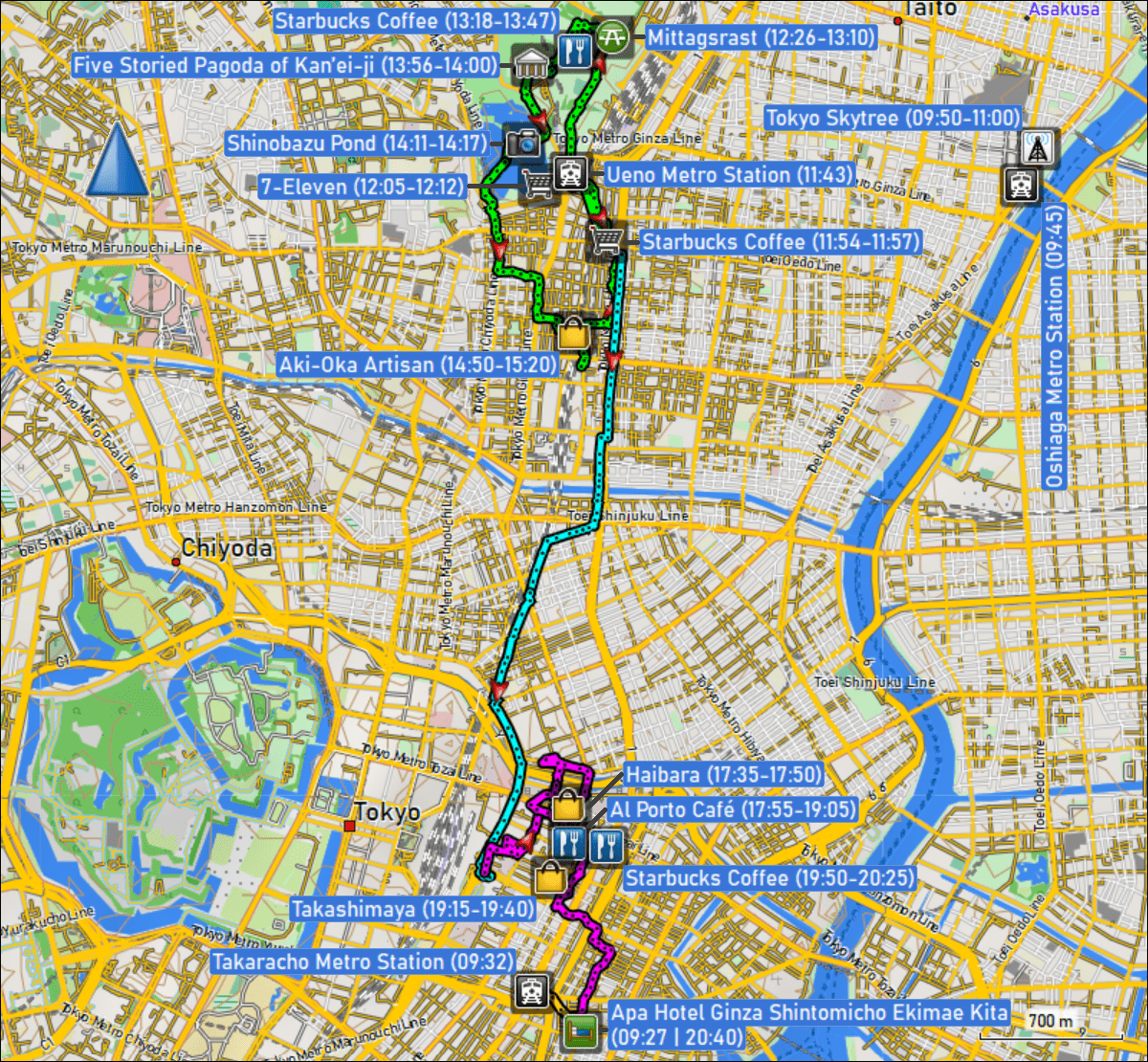 wegstrecke der fussmaersche in tokyo