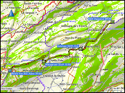 karte der wanderung vom B&B chasseral, BE zum relais vue des alpes, NE