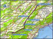 karte der wanderung vom relais vue des alpes, NE zur l'auberge de noiraigue in val-de-travers, NE