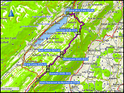 karte der wanderung vom hotel de la truite in le pont, VD zum hotel restaurant du marchairuz, VD