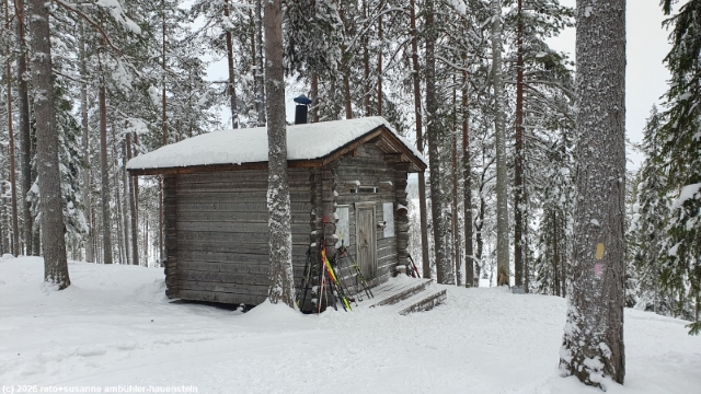 schutzhuette riihitupa an der loipe pytkyn latu bei iso-syoete