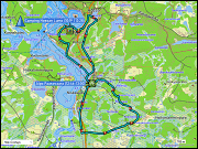 karte und hoehenprofil langlaufen ueber die loipen hossan yrittaejien latu & kukkaron kierros bei hossa