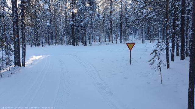 der puukkojaerven lenkki kreuzt die pistonlehdontie im hossa nationalpark