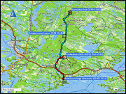 karte der fahrt vom holiday village himmerki zum parkplatz kirikeskus und zurueck sowie langlaufen ueber den karitunturin eraemaalatu bei posio plus hoehenprofil langlaufen