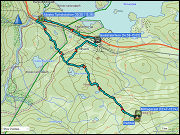 karte und hoehenprofil waldskilaufen von der abisko turiststation auf den paddus und zurueck via abisko oestra