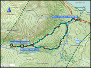 karte und hoehenprofil waldskilaufen von der abisko turiststation richtung karsavaggestugan und zurueck