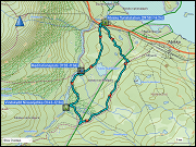 karte und hoehenprofil waldskilaufen von der abisko turiststation zum windschutz nissonjohka und zurueck