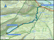 karte und hoehenprofil waldskilaufen von der abisko turiststation zur abiskojaure fjaellstuga
