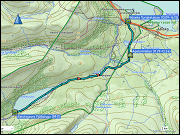 karte und hoehenprofil waldskilaufen von der abiskojaure fjaellstuga zur abisko turiststation sowie karte der zugfahrt von abisko nach kiruna